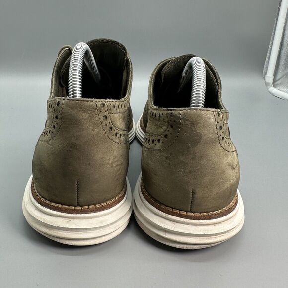 Cole Haan Lunargrand Mens 10 Green Suede Wingtip Oxford Shoes C11512 Sneaker - Picture 4 of 9